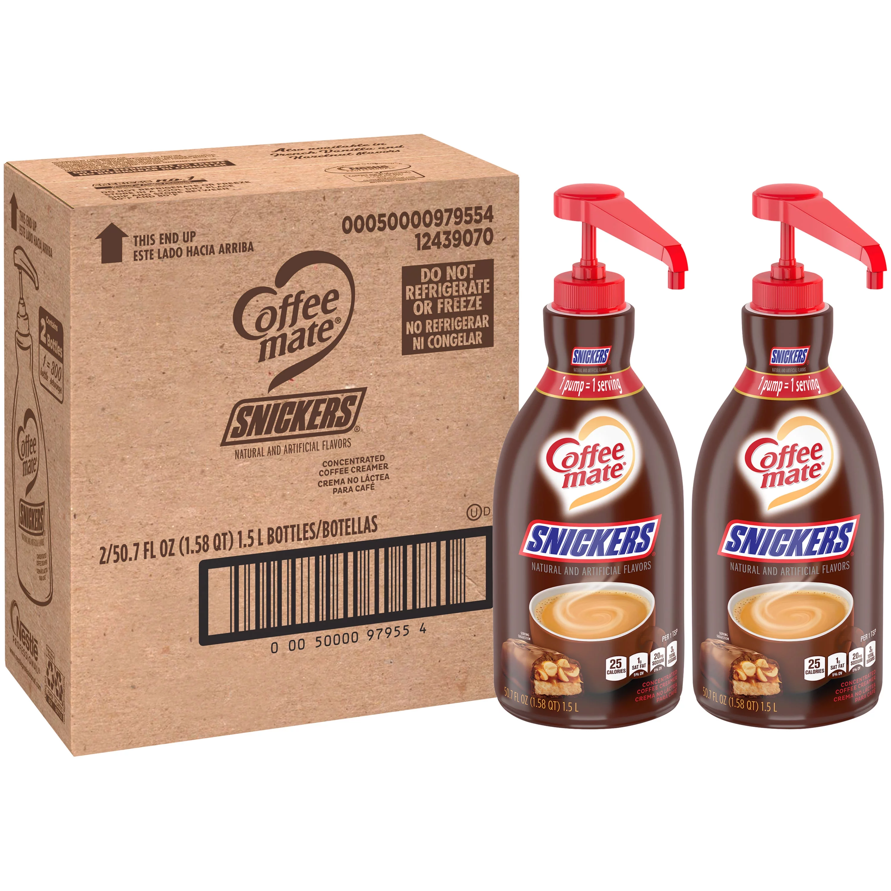Coffee mate Snickers Non-Dairy Creamer, 50.7 fl oz, 2 Count Bottles