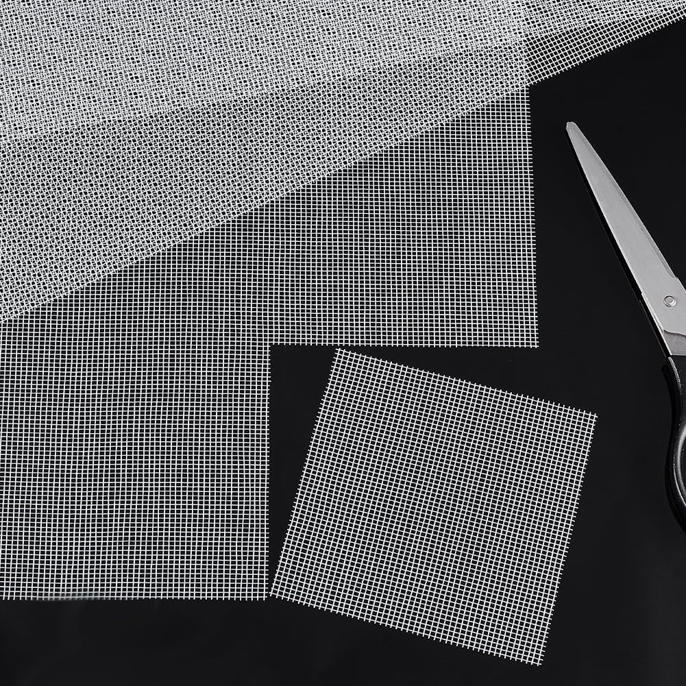 20Pcs Flower Pot Hole Mesh Pad 11.8x7.9 Inch Fiberglass Mesh Planter Mat Drainage Netting DIY Squares Bonsai Pot Bottom Grid Mesh Mat Mesh Hole Screen Prevent Soil Loss Gardening Gift White