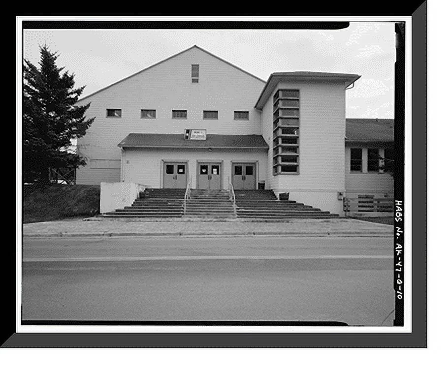Historic Framed Print, Kodiak Naval Operating Base, Gymnasium, U.S. Coast Guard Station, Kodiak, Kodiak Island Borough, AK - 10, 17-7/8