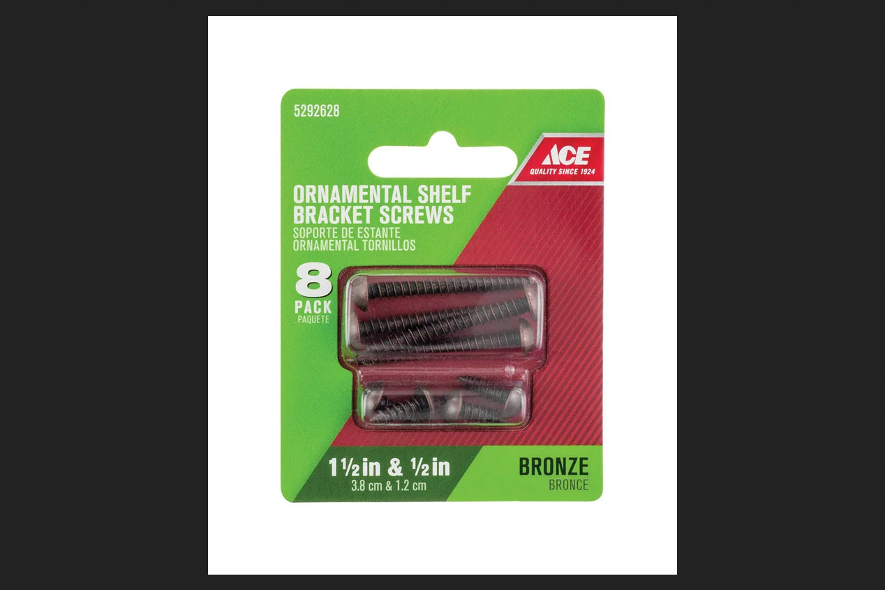 Ace Steel Bronze Ornamental Shelf Bracket Screws Assorted in. L