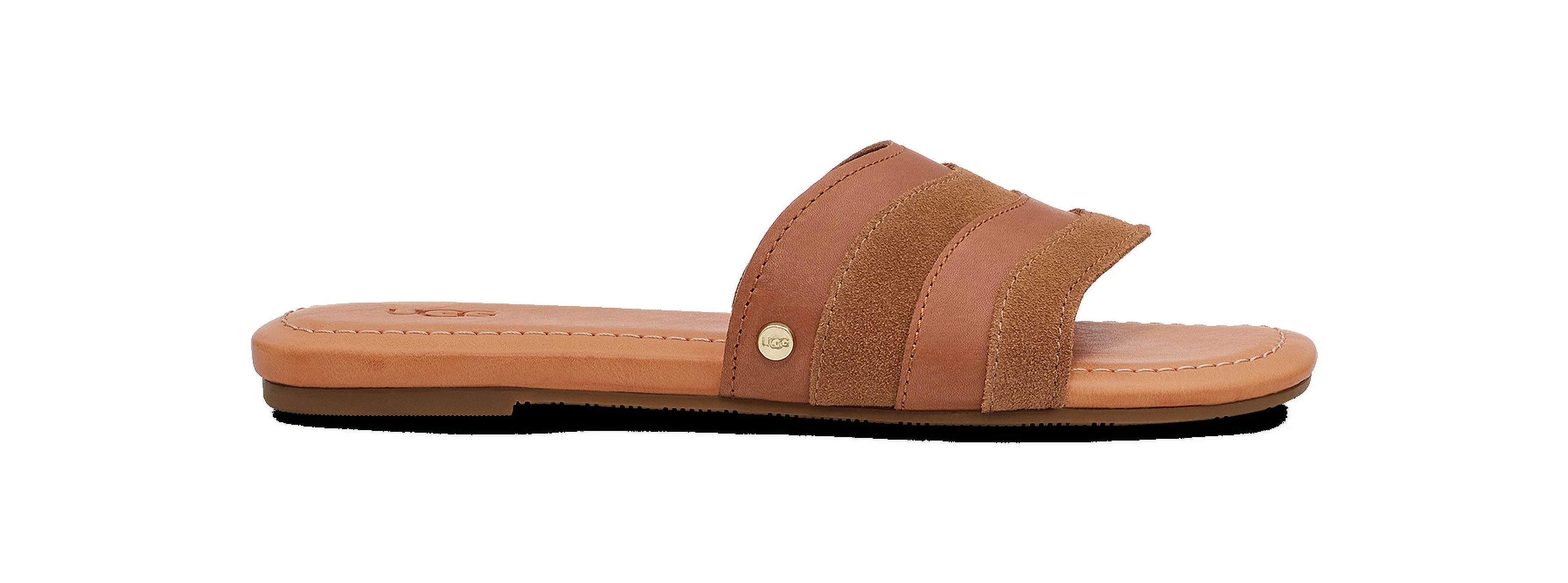 UGG Womens Ximena Slide Sandals Chestnut Leather 8.5M