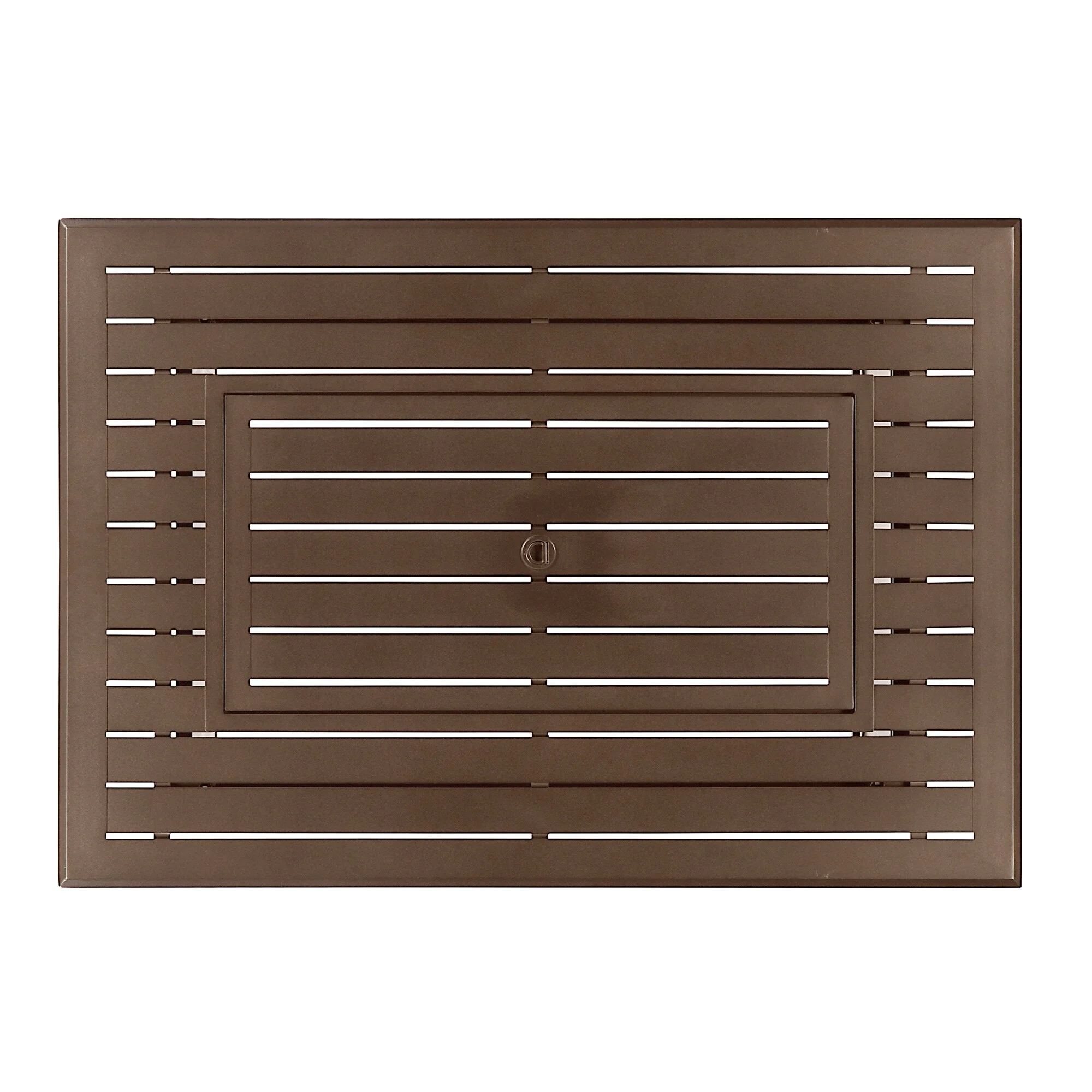 Rectangular 46 in. x 31 in. Aluminum Propane Fire Pit Table, Glass Beads, Two Covers, Lid, 57,000 BTUs - N/A Brown