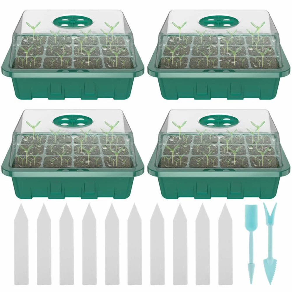 4x mini greenhouse 12 compartments - indoor greenhouse propagation greenhouse