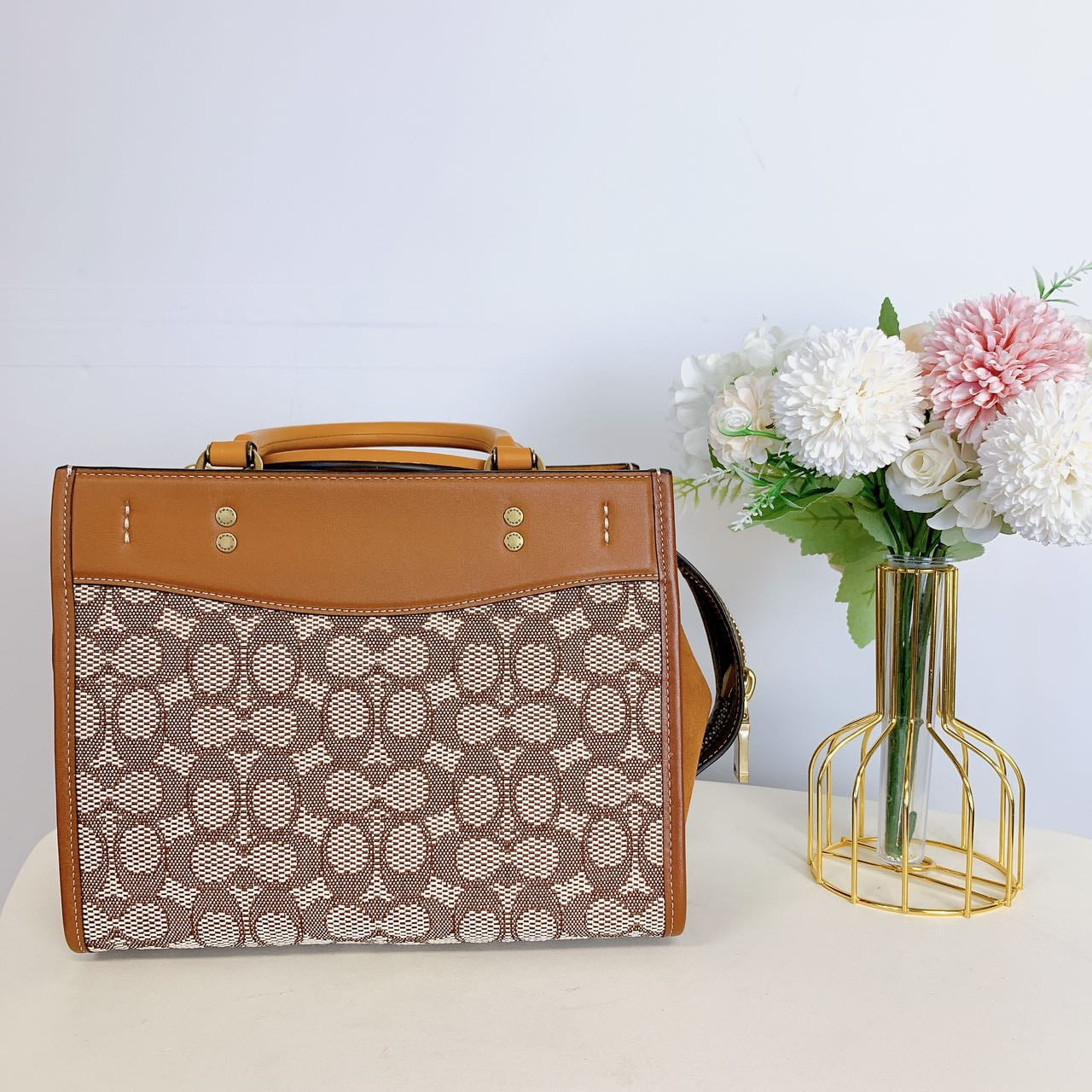 Coach C6444 Rogue 25 In Signature Textile Jacquard IN Cocoa Burnished Amb