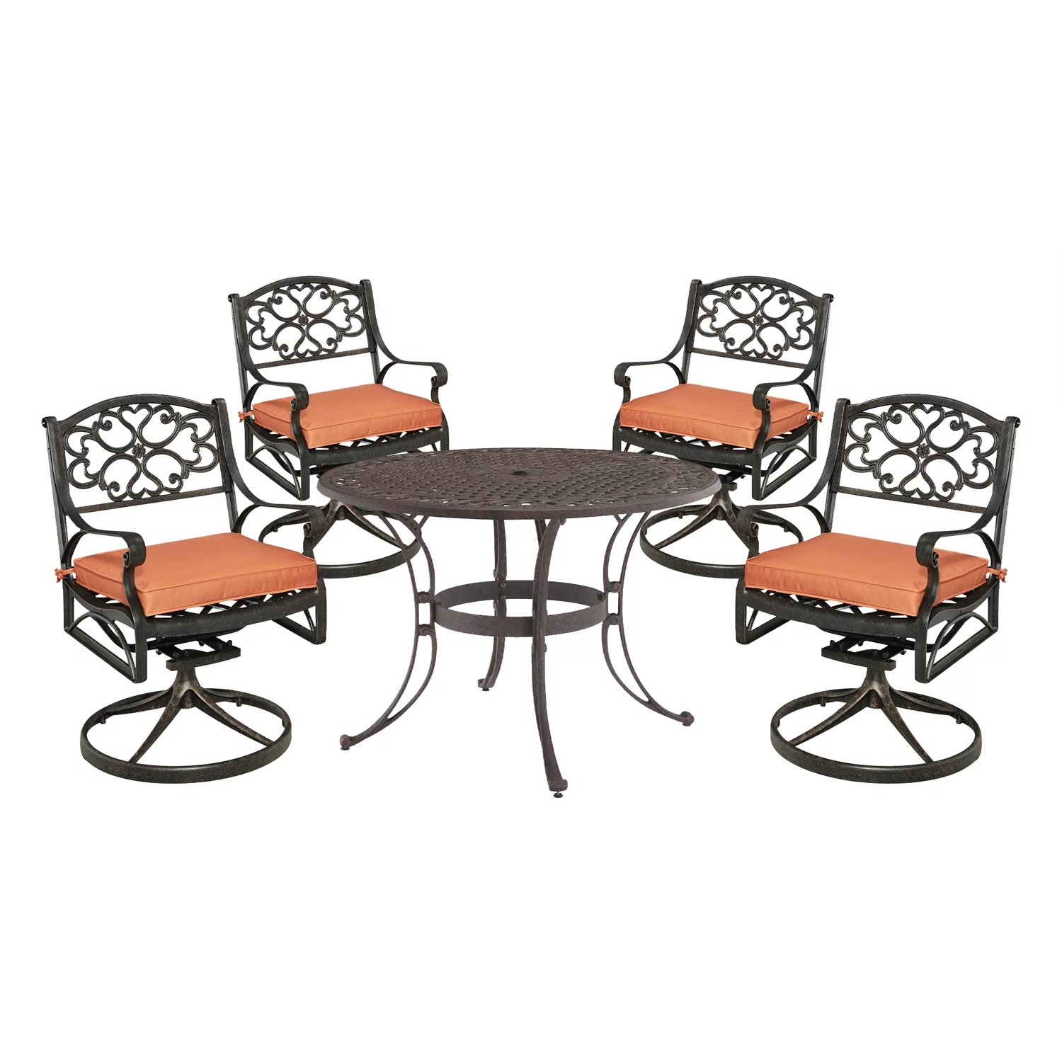 Homestyles Sanibel Cast Aluminum 5-Piece Outdoor Dining Set in Bronze