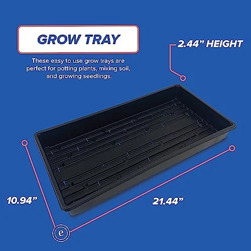 Growing Trays with Drainage Holes, Color: Black, Size: 20