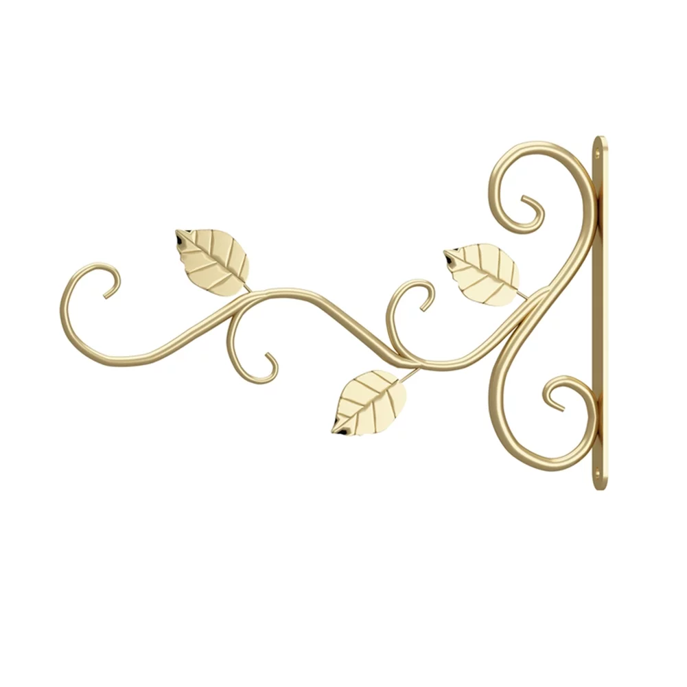 Yucurem Wall Mounted Flower Pots Rack Hook Decorative Plant Bracket Hanger (Gold)