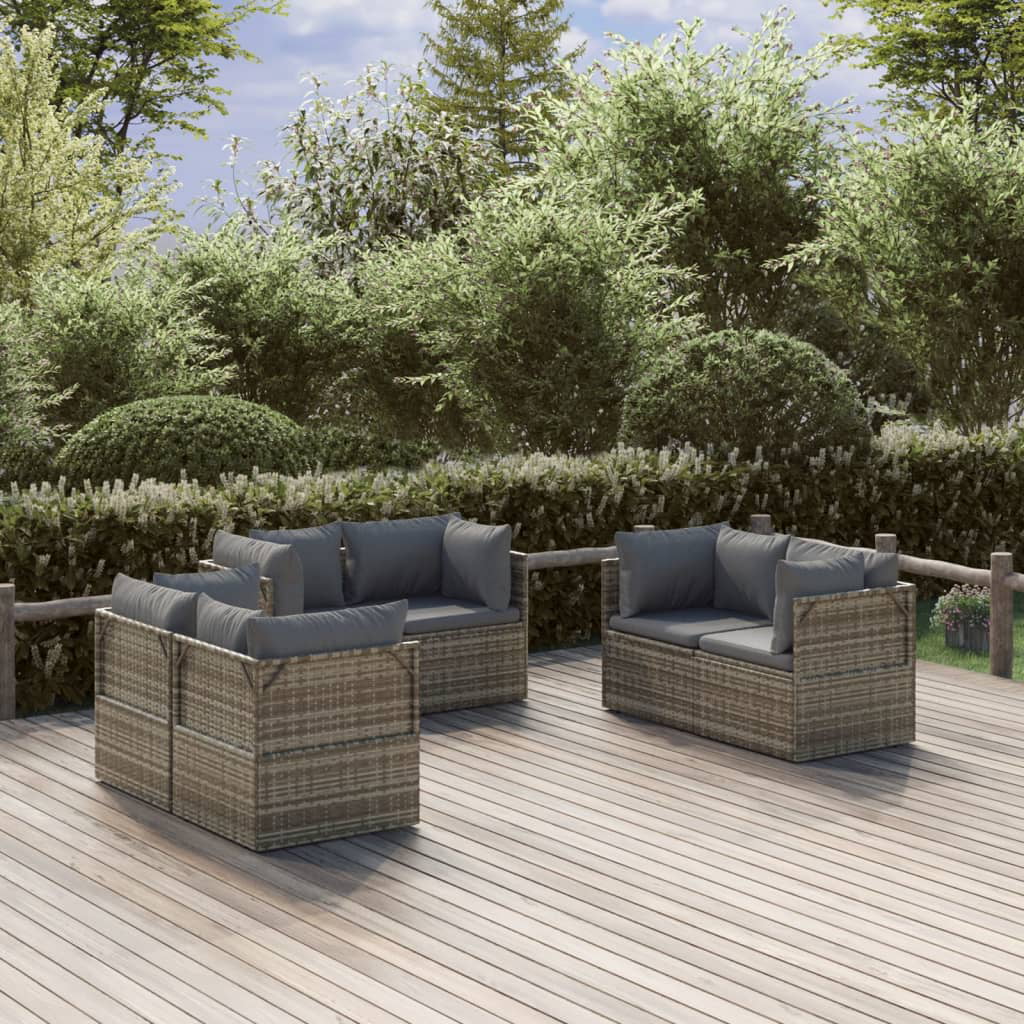 Patio Corner Sofas 6 pcs Gray 22.4