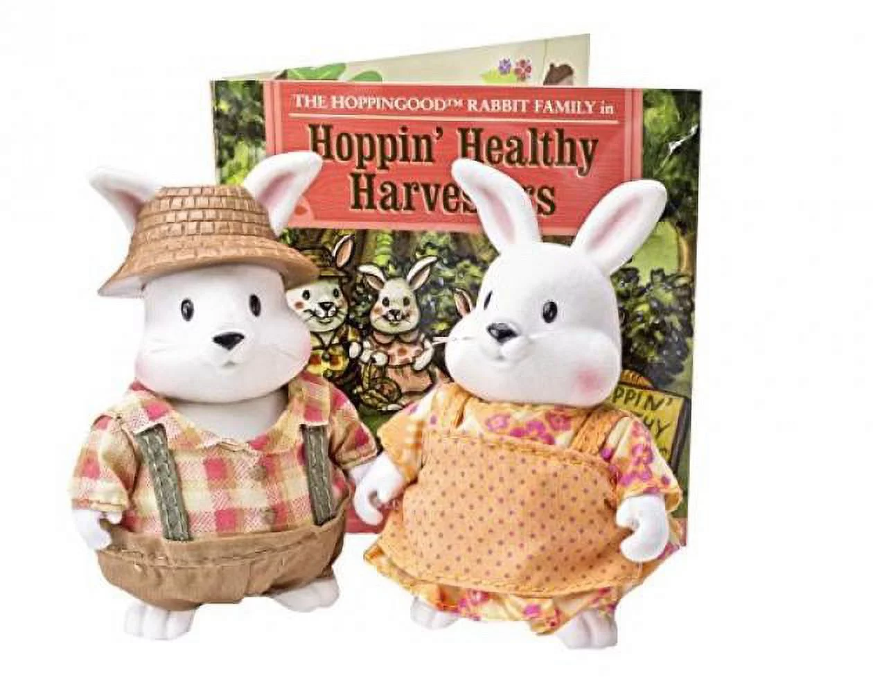 Li'l Woodzeez Hoppingoods Rabbit Family Set with Storybook