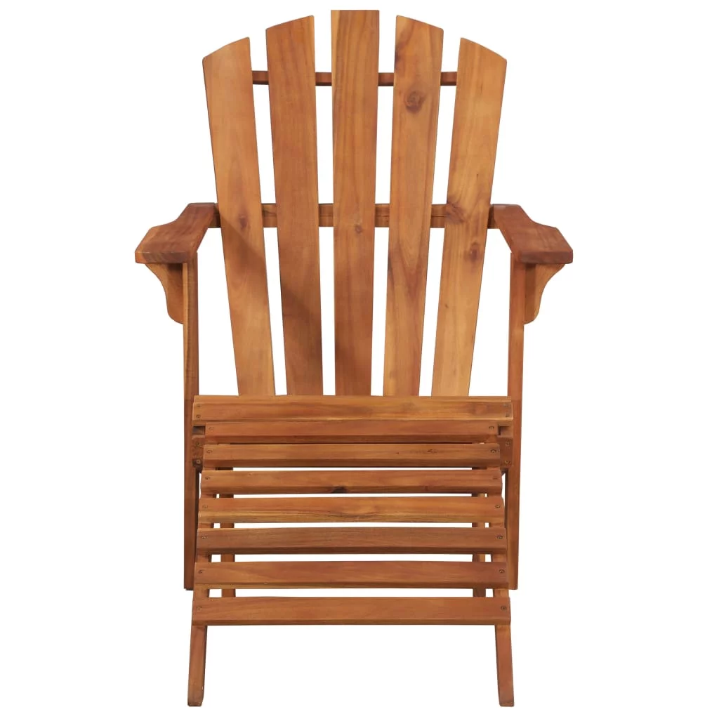 OWSOO Garden Adirondack Chair with Footrest Solid Acacia Wood