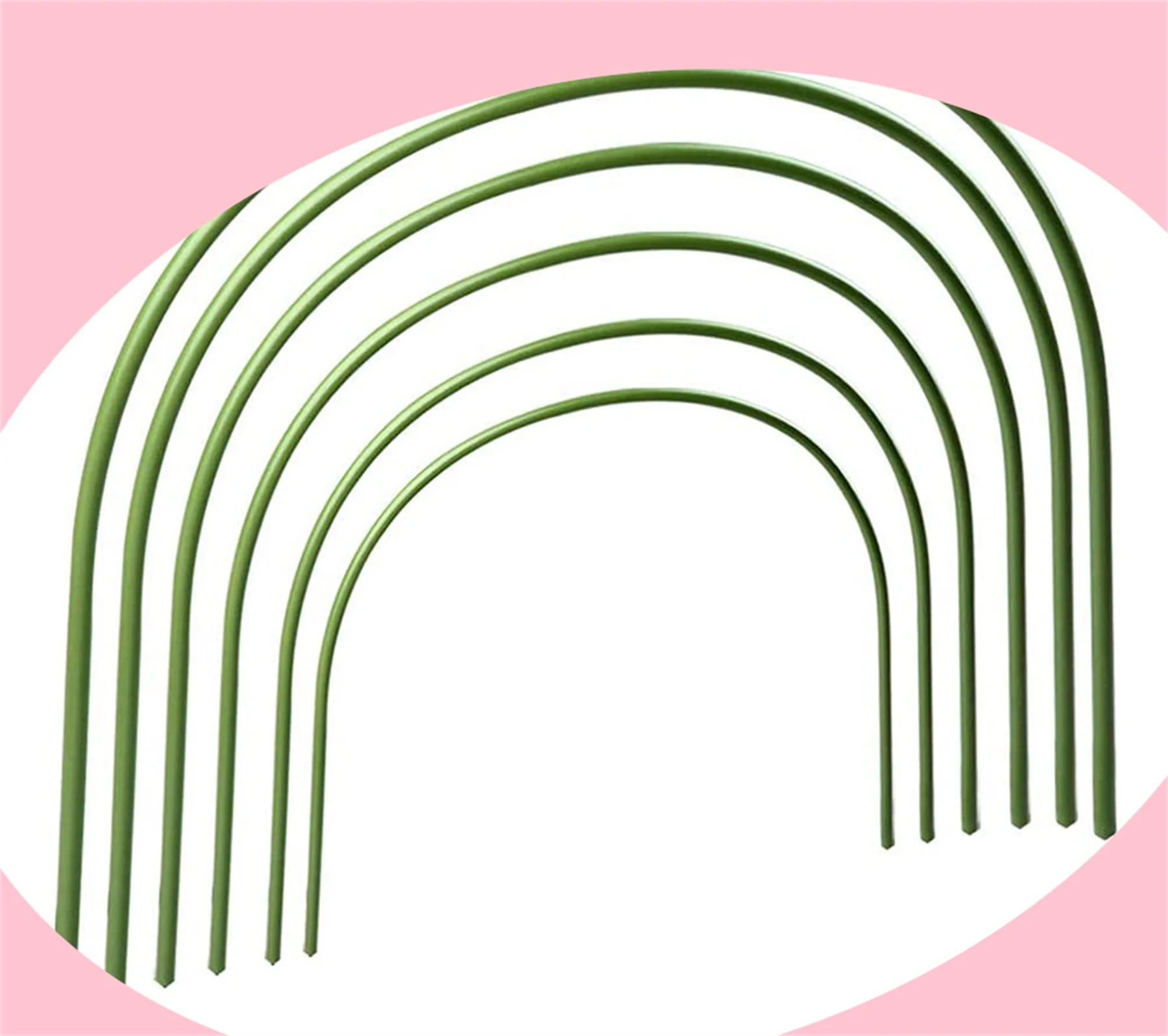 6Pcs Portable Steel with Plastic Coated Hoops,Greenhouse Hoops