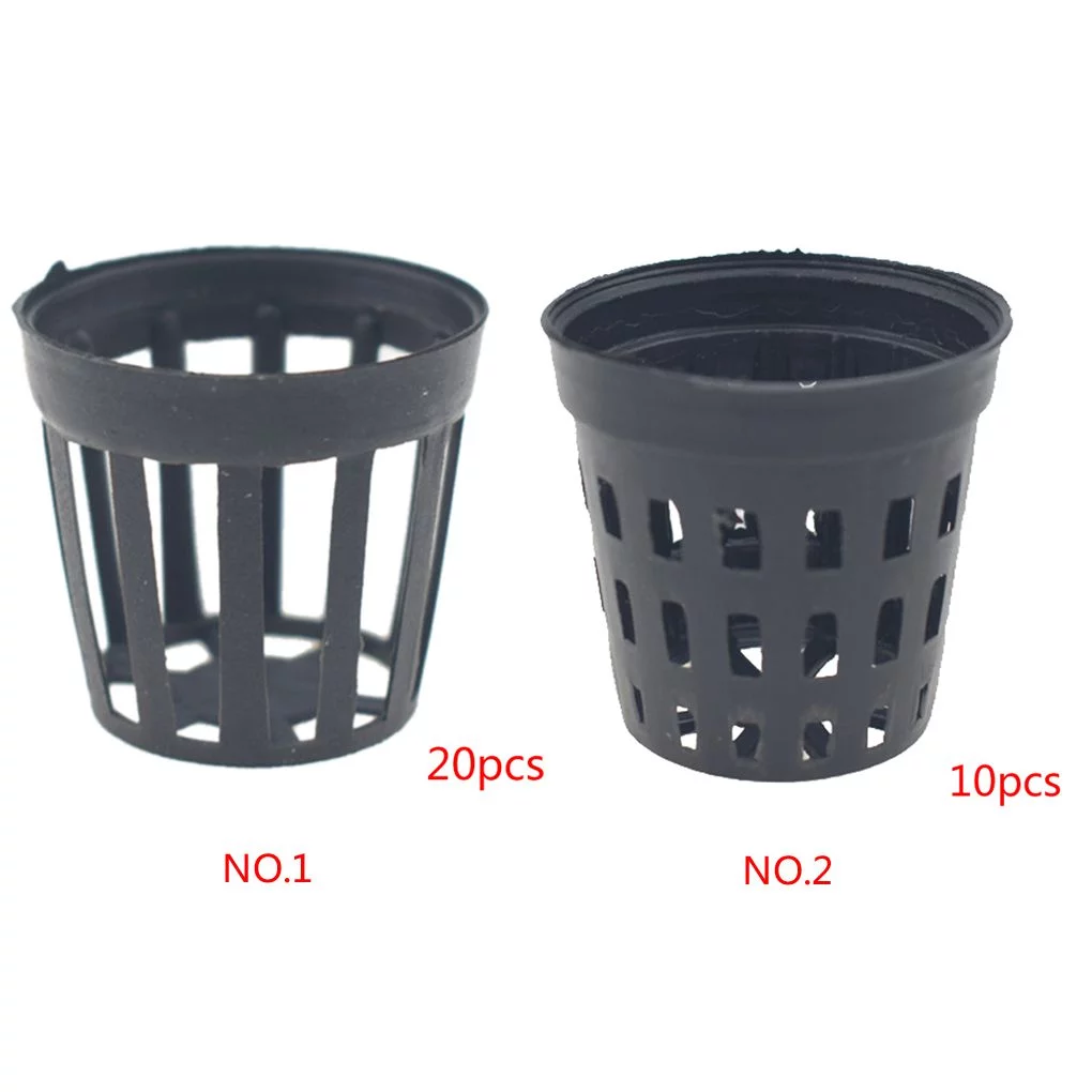 Idyandyans 10pcs Large Size/20pcs Small Size Aquarium Plastic Pot Fish Tank Water Plant Grass Baskets Cultivate Planting Black 3.5mm*2.0cm*2.0cm