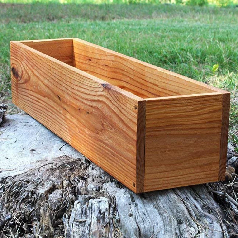 Gongxipen Wooden Flower Planter Rustic Wood Flower Pot Gardening Succulent Pot Wood Planter Box