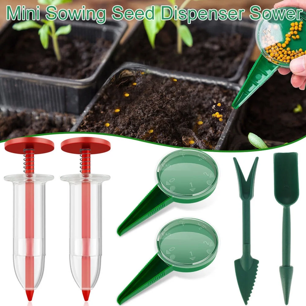 LUUFILx&nbsp;Mini Seed Spreader, 2024 New Mini Sowing Seed Dispenser, Small Seed Planter Tool, Manual Seedlings Dibber and Widger Set