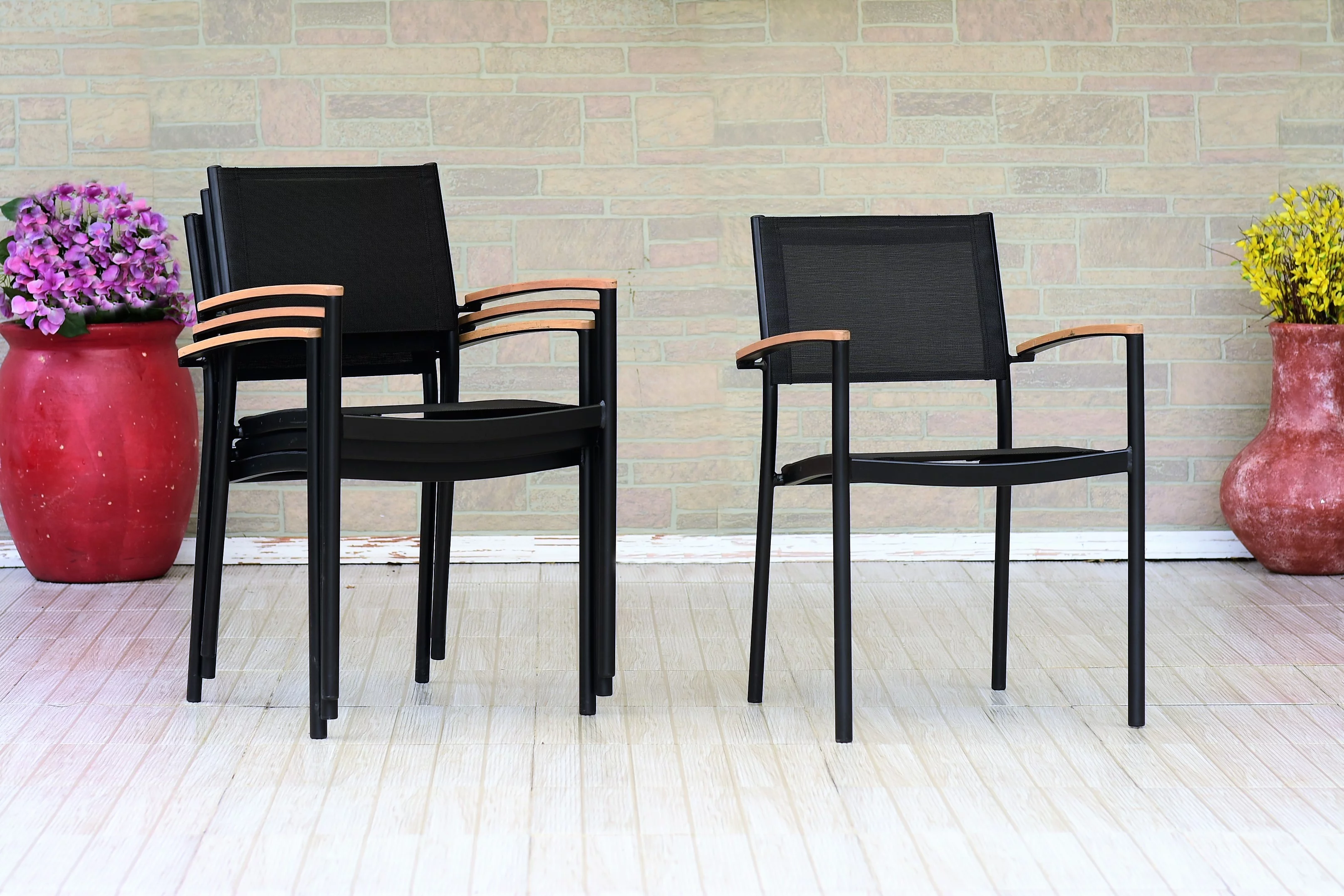 Amazonia Bellegard Teak Finish 7 Pieces Rectangular Patio Dining Set