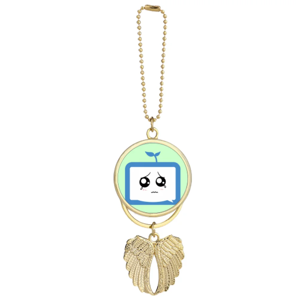 Saplings Injustice Small TV Face Original Car Keychain Angel Wing Pendant