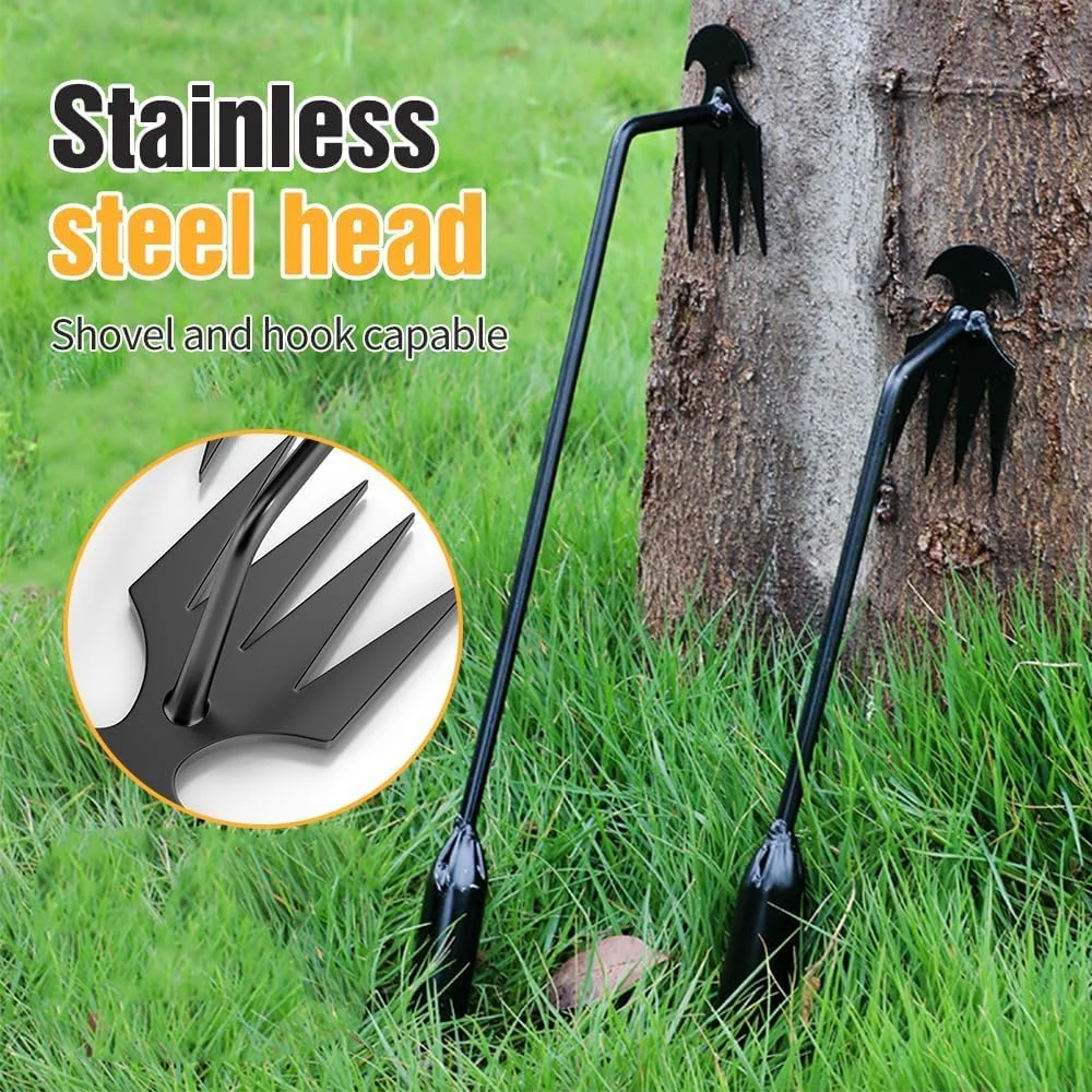 20 inch Dual Purpose Manual Weeders Tool Weed Pulling Artifact  Manganese Steel Hand Weeder for Lawn & Garden - 2PCS (20in+12in) - Efficient Uprooting Weed Puller Tool with 4 Teeths