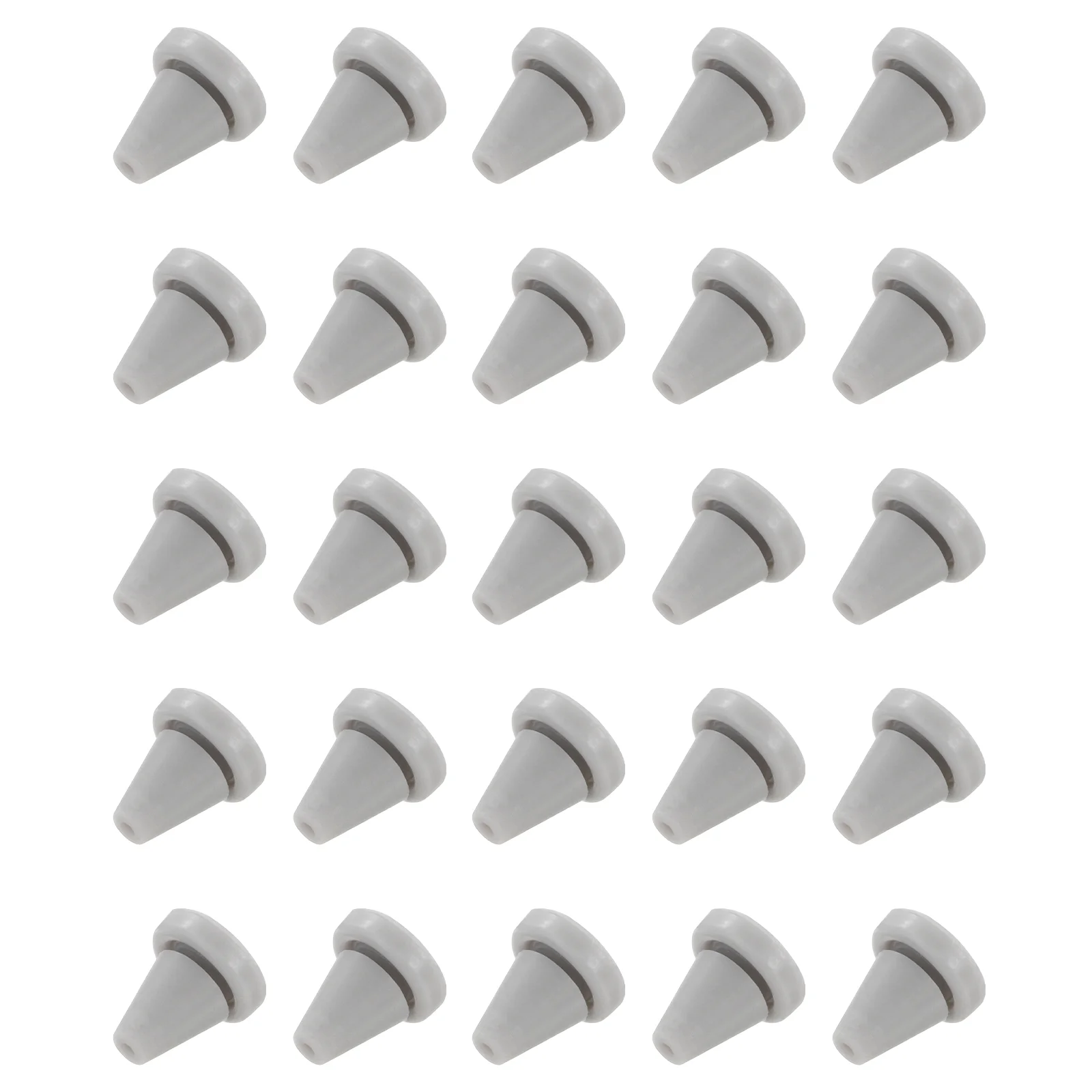 25pcs Shower Head Replacement Nozzles, Silicone Nozzle Sprinkler Spout Round Nib Fit 6mm Hole, Dark Grey