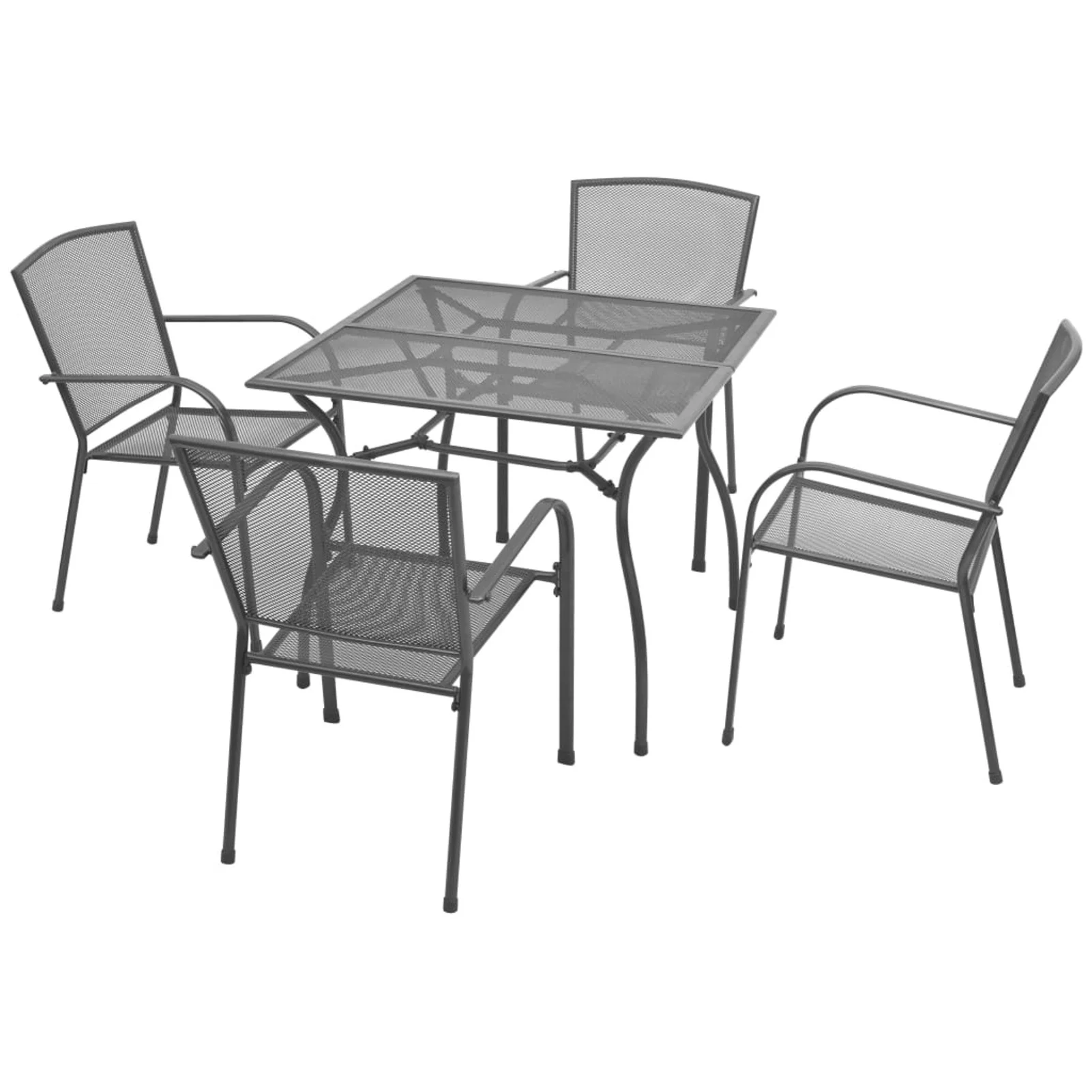 moobody 5 Piece  Bistro Set Steel Mesh Chair Dimensions: 21.7 inch x 24 inch x 34.3 inch(W x D x H)