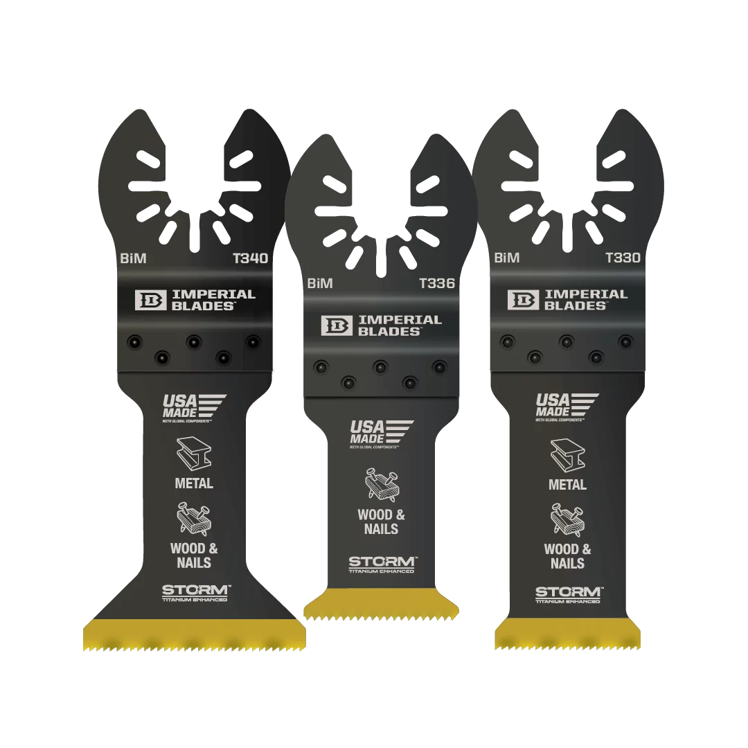 Imperial Blades IBOATV-3 ONE FIT Titanium Enhanced Metal/Wood Oscillating Saw Blades, Multi-Tool Accessory, 3PK Variety