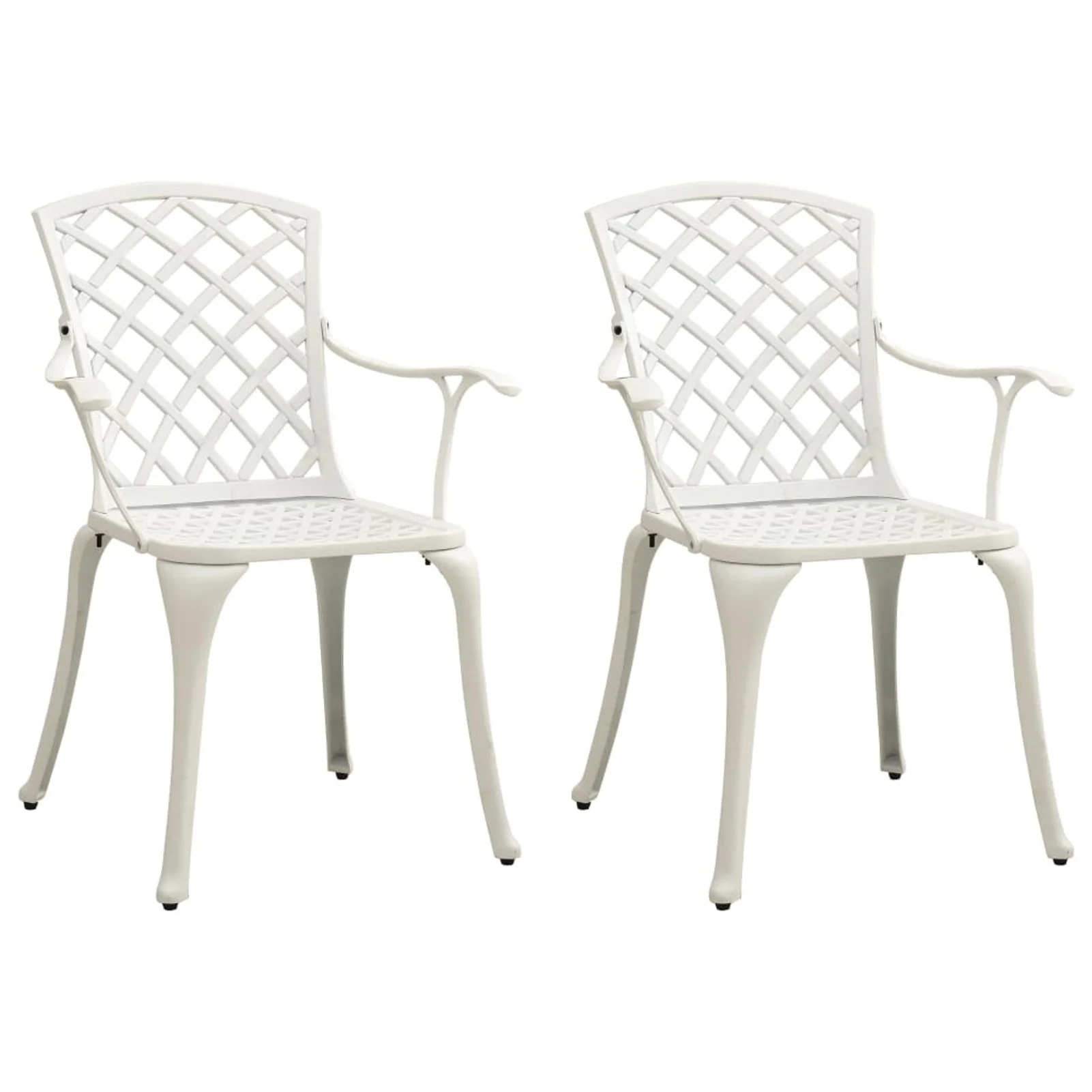 Walmeck Patio Chairs 2 pcs Cast Aluminum White