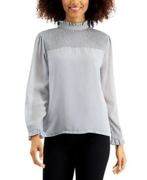 MSRP $50 Willow Drive Printed Ruffle-Trim Top Size XL