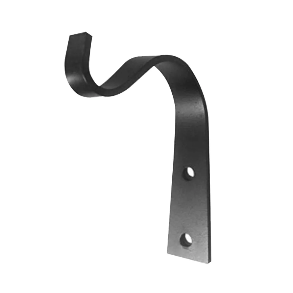 6pcs Wall Hook Iron Hanging Bracket Metal Storage Plant Basket Holder Vintage House Decoration, 6pcs, Black