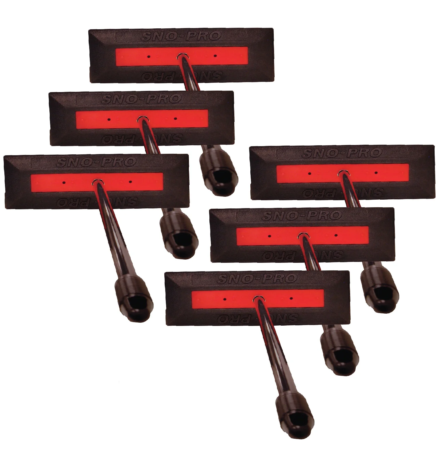 SnoPro by SnoBrum, 6 Pack - Professional Grade Snow Remover for Vehicles - 48? Handle