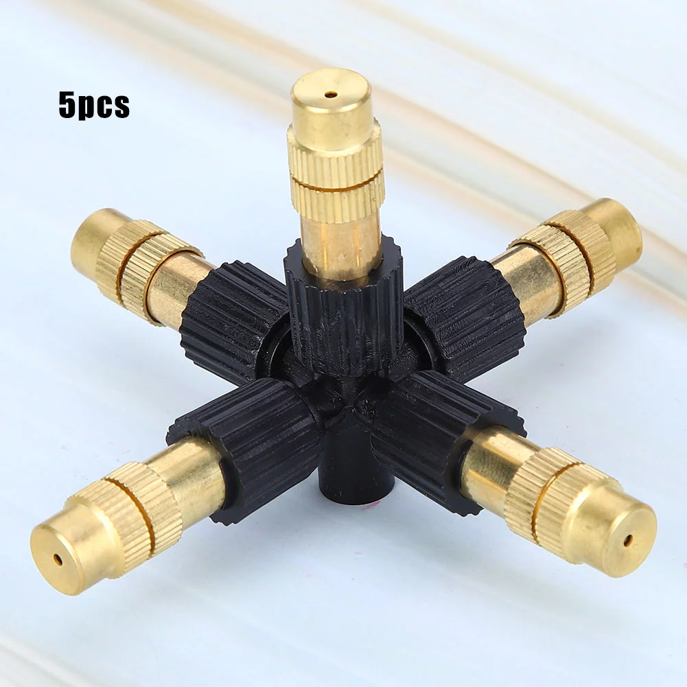 Verdant Touch Irrigation Tool Copper Misting Sprayer Nozzle, 5Pcs G1/2 DN15 Adjustable Garden Irrigation Watering Sprinkler