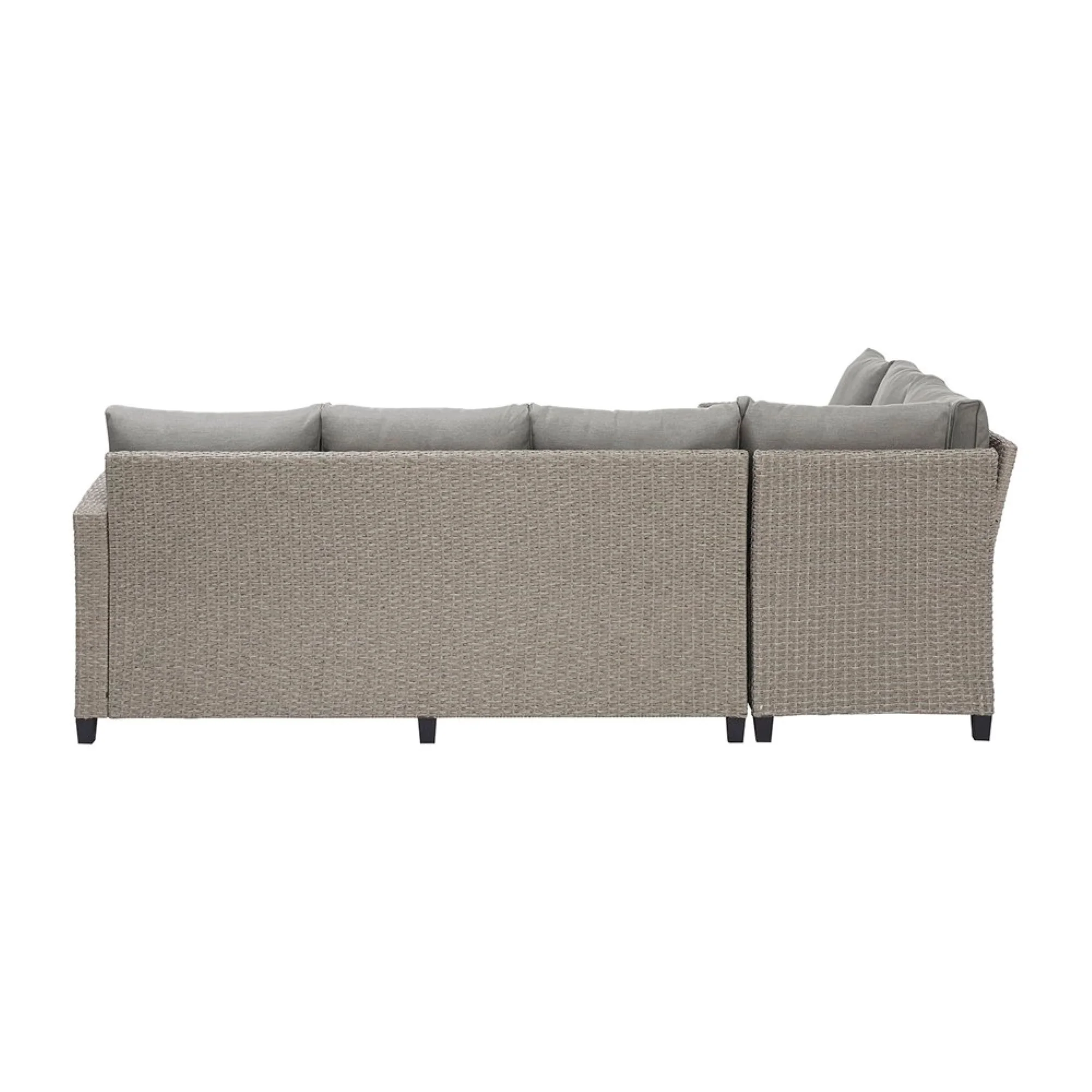 Progressive Furniture Bali 5-Piece Wicker / Rattan Seating & Table Set in Gray