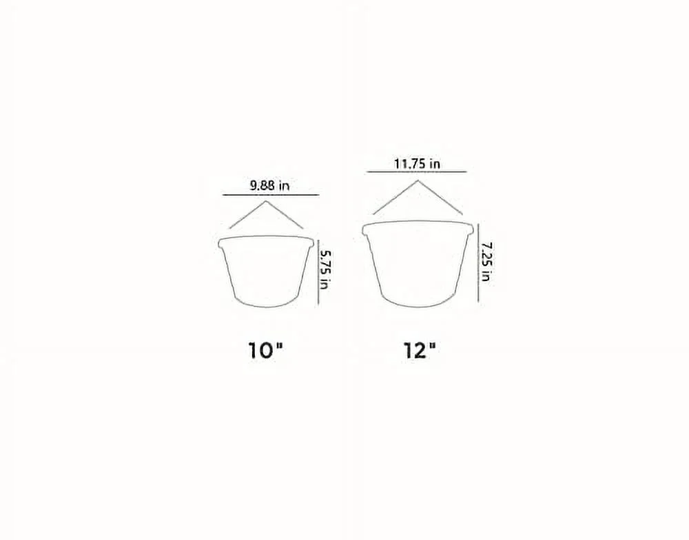 The HC Companies 12 Inch Euro Hanging Planter - Plastic Garden Hanging Baskets for Outdoor Plants, Clay