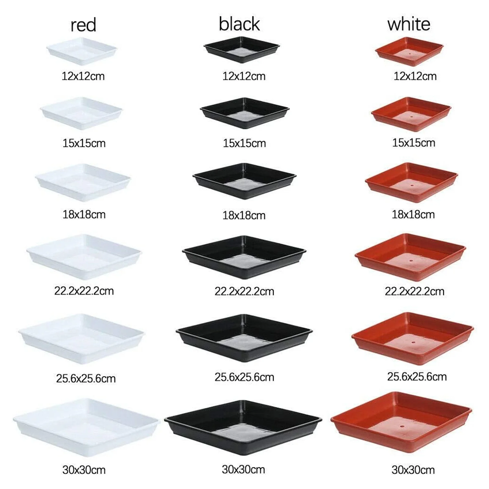 Square Trays Trays Plate Water Catcher Flower Pot Tray Outdoor Indoor Garden Supplies (Black)