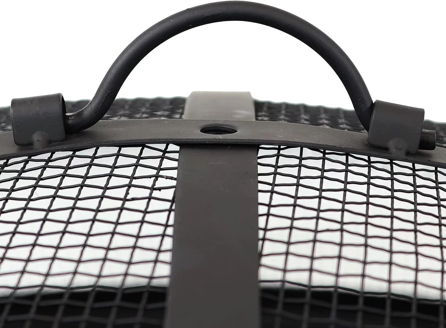 30-Inch Fire Pit Bowl with Spark Screen, Fireplace Poker, and Metal Grate - Black High-Temperature Paint Finish