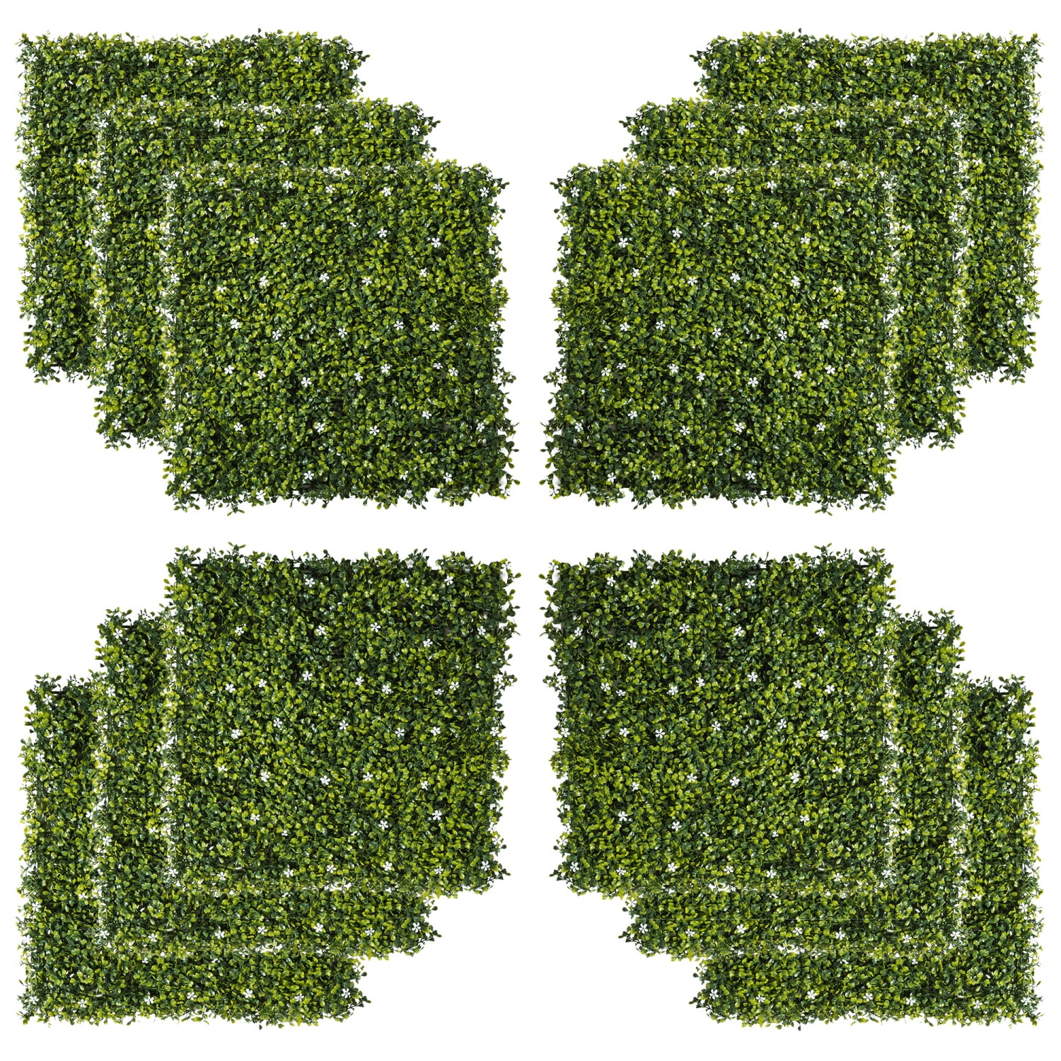 GFSXVNU Artificial Grass Wall Panel Backdrop  12 20” x 20” Boxwood UV Protection Privacy Coverage Panels for Indoor &   Wall & Fence Covering   Leaf & Flowers