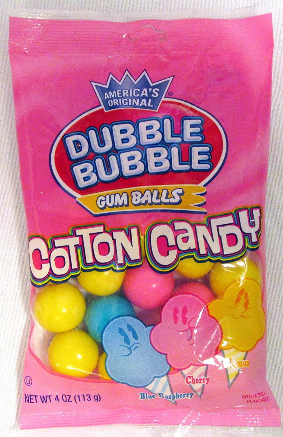 Americas Original Dubble Cotton Candy Bubble Gum Balls, 4oz. (2 Pack)