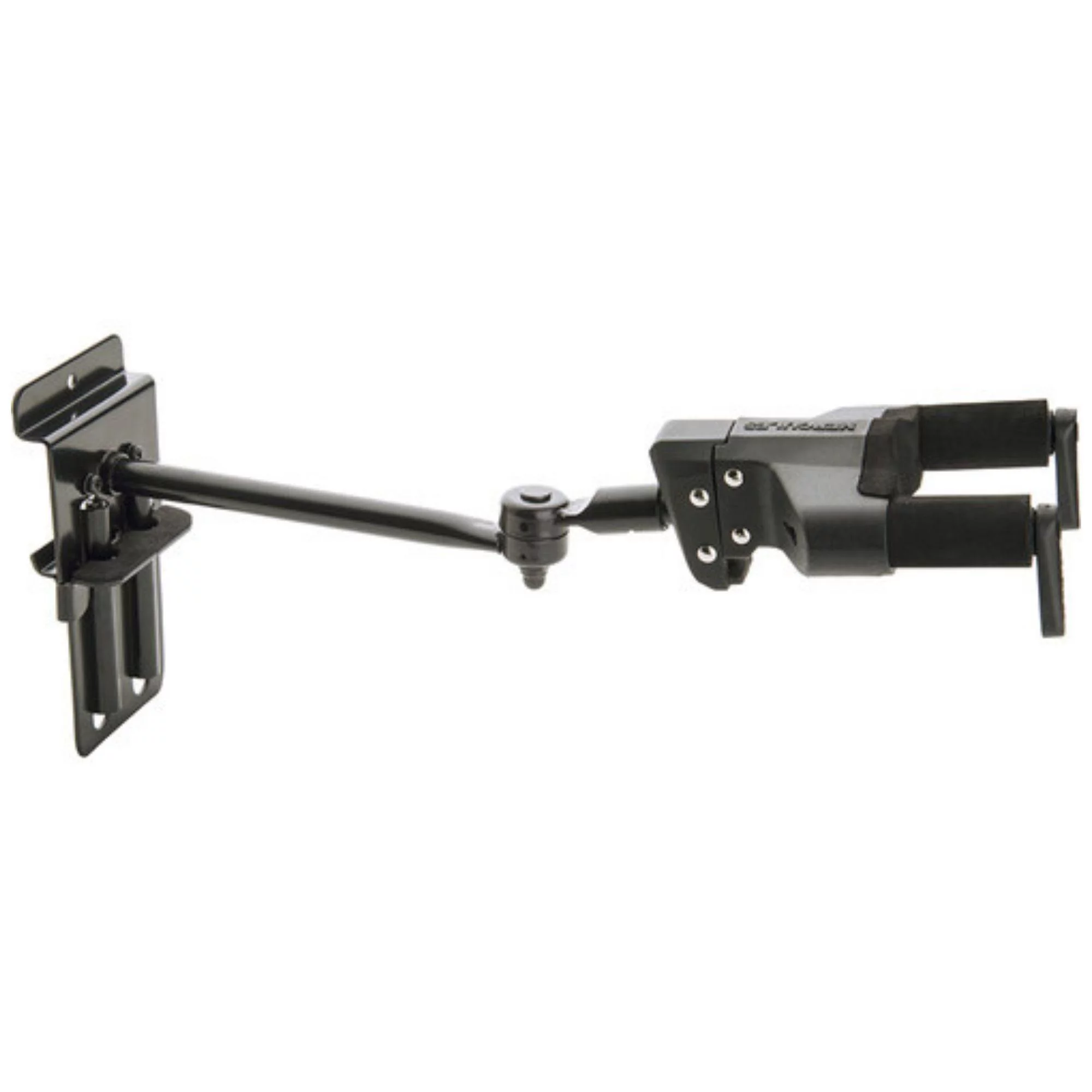 Hercules GSP50SB Plus Deluxe Adjustable Slatwall Guitar Hanger w/Long Swivel Arm
