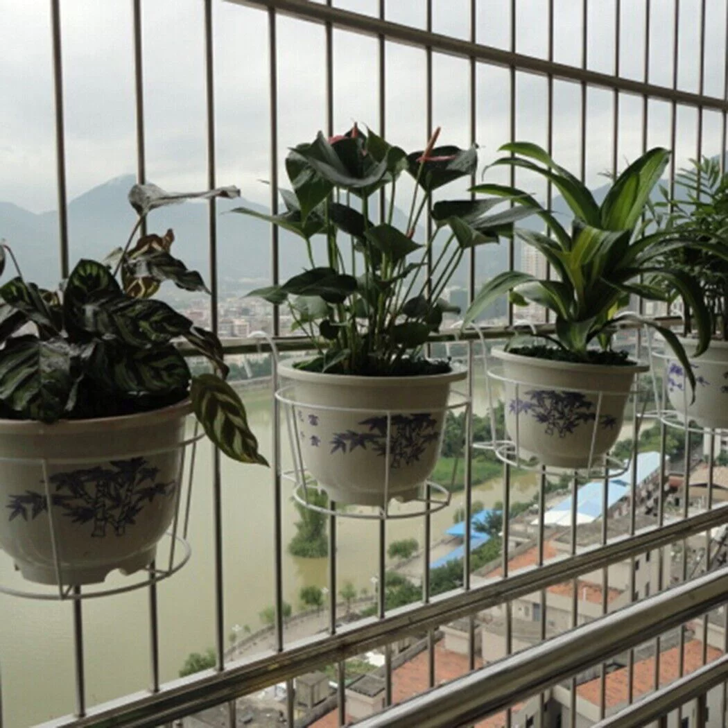 Garden Plant Pot Iron Rack,Planter Balcony Flower Hanging Holder,Metal Basket