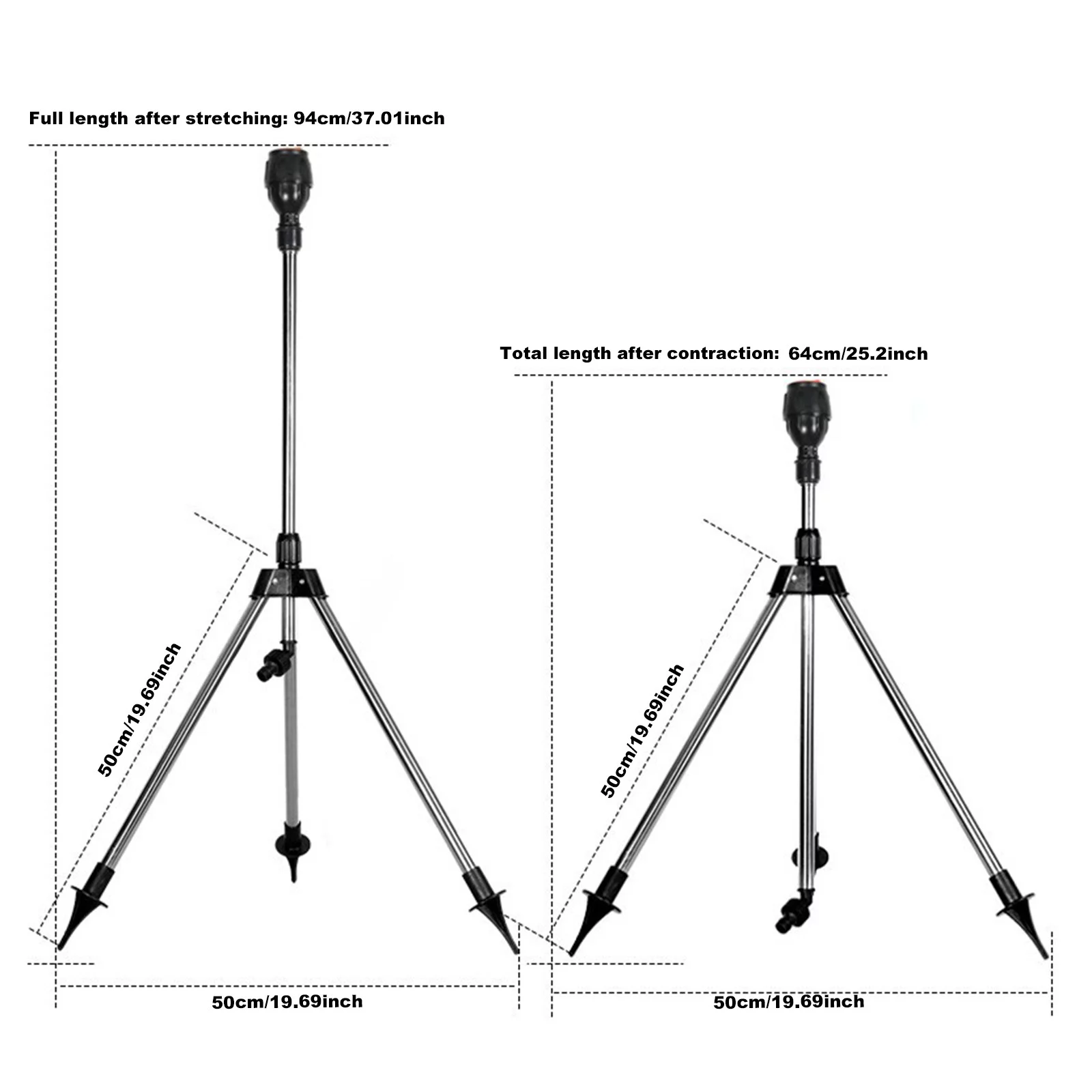 Bnnlsa Irrigation Supplies Rotating Tripod Sprinkler 360 Automatic Rotating Irrigation Watering Sprinklers Telescoping Tripod Sprinkler for Large Area Yard Garden Household Automatic Irriga