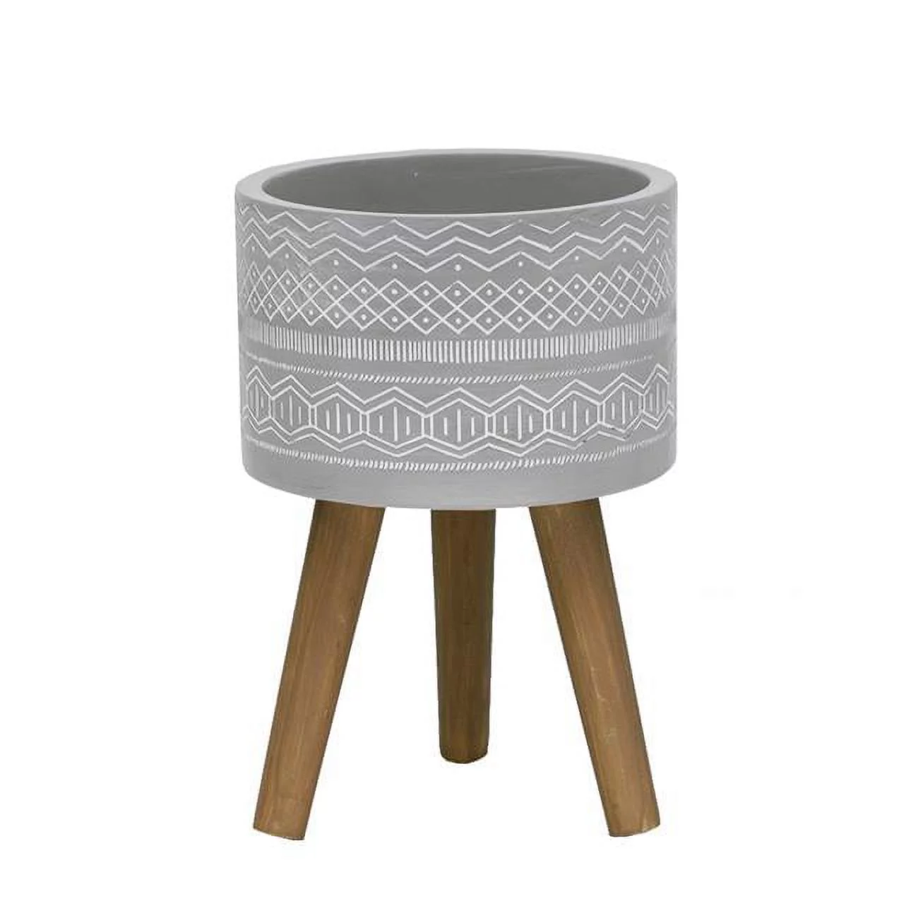 Flora Bunda CTF216E-LTGY 10' Tribal Fiberglass planter,Grey