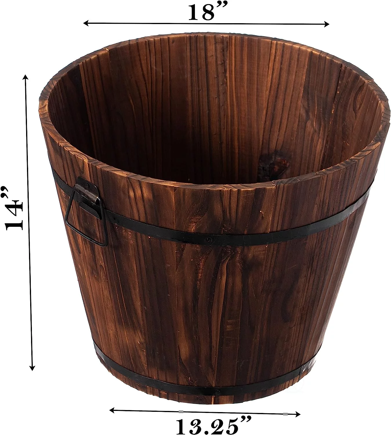 Wooden Whiskey Barrel Planters (14