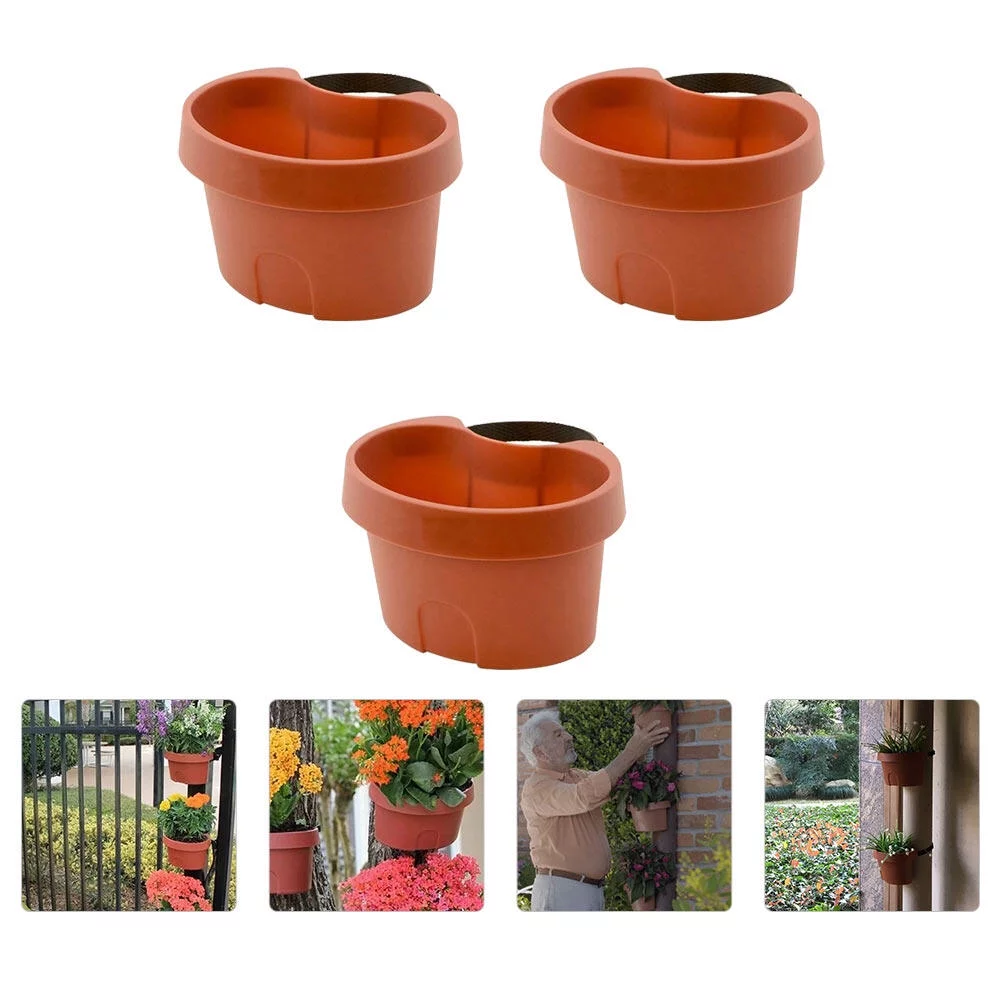 Gongxipen 3Pcs Wall-mounted Plant Pot Useful Flower Holder Practical Hanging Planter