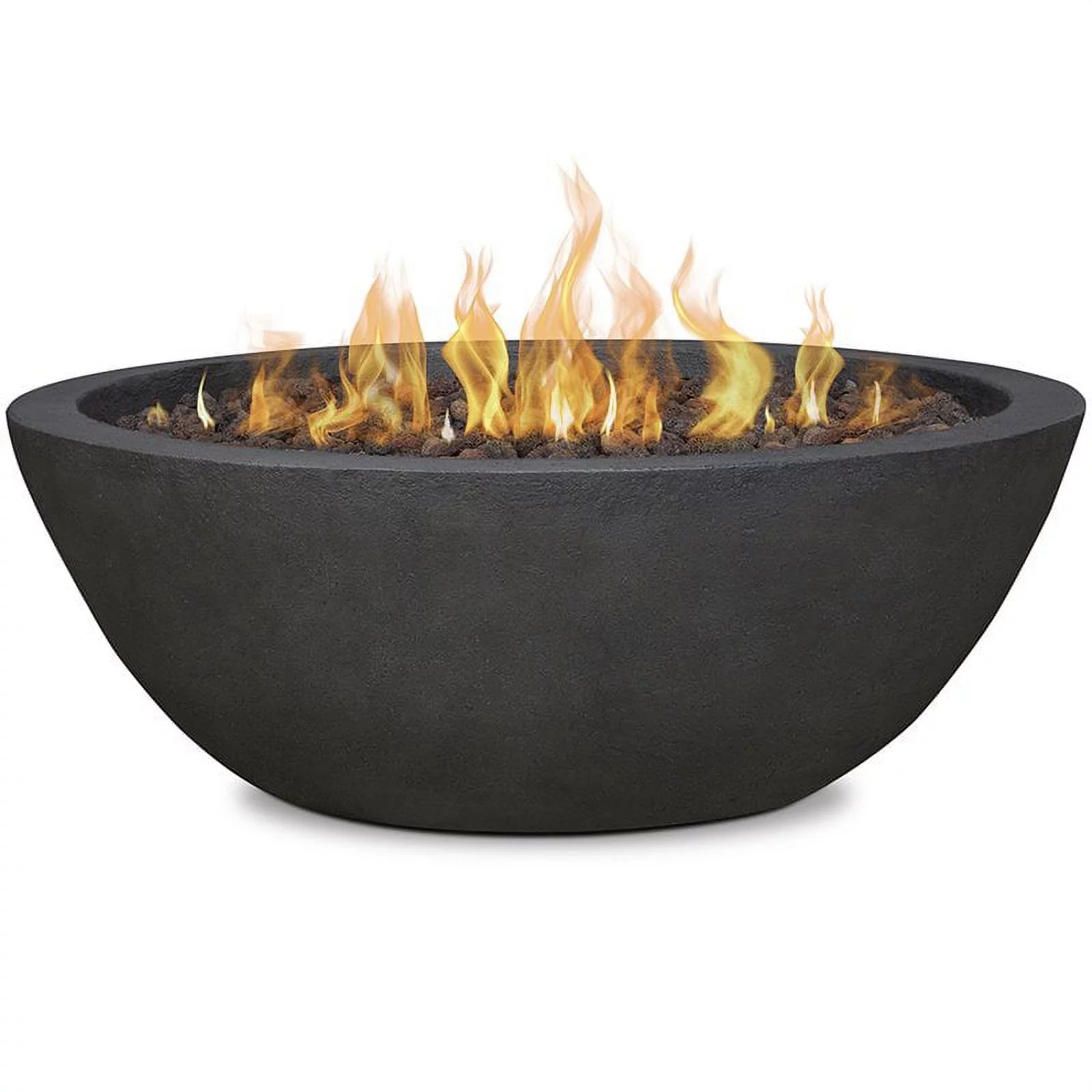 Home Square 2-Piece Set with Fire Pit Bowl & Fire Glass in Shale/Cobalt Blue