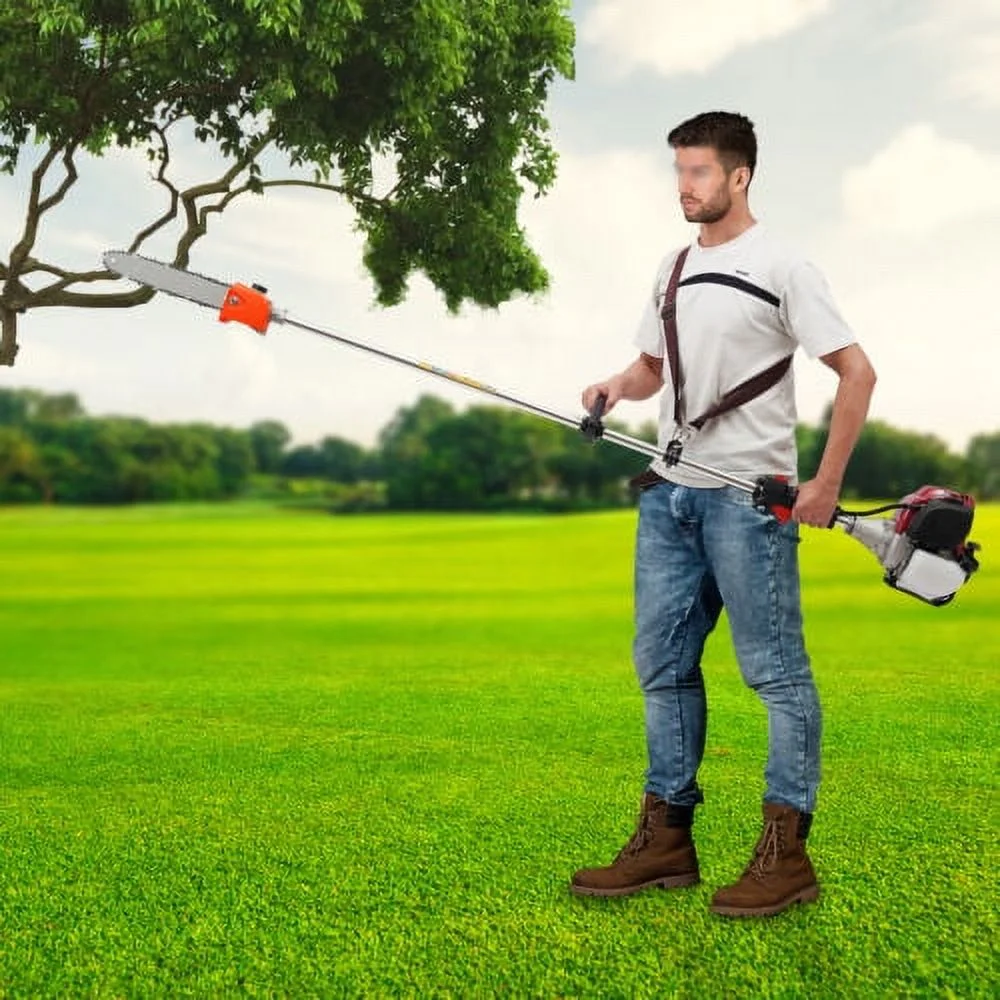 Gas Power Pole Chainsaw 42cc 4-stroke Tree Pole Branches Pruner Trimmer 140F