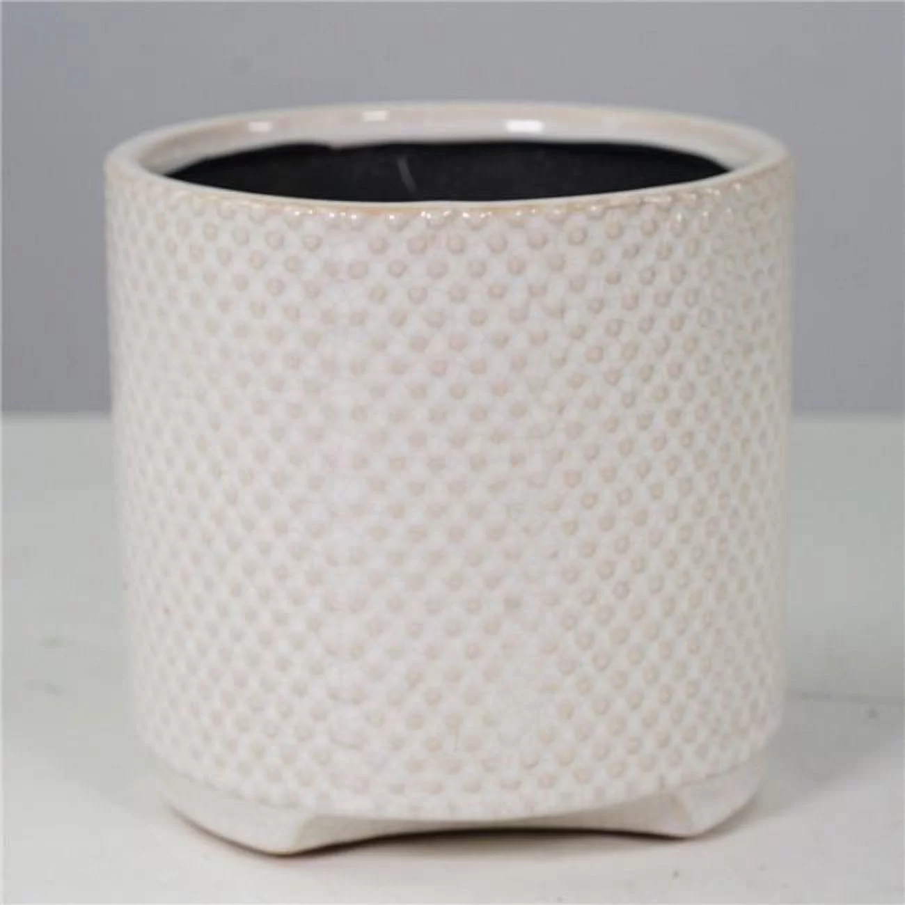 AI-CE00-182-Q04 Glazed White with Dots Planter - Set of 4