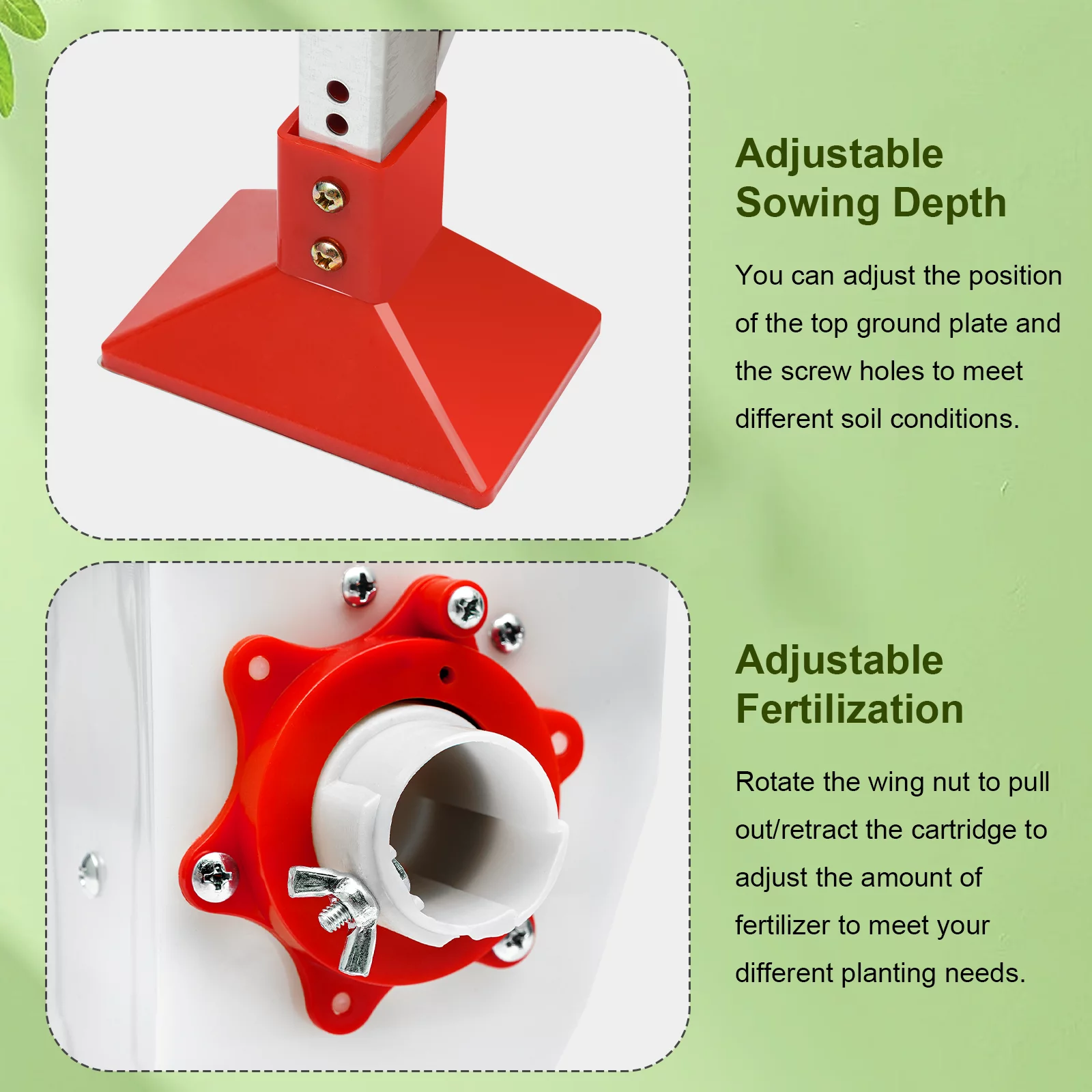 Adjustable Manual Fertilizer Garden Vegetable Planter Seeder Handheld 2.7kg