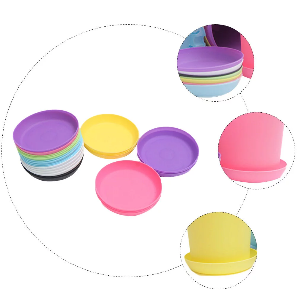 Guichaokj 25pcs Succulent Plant Pot Saucer Round Tray Plastic Flower Pot Plate Holder