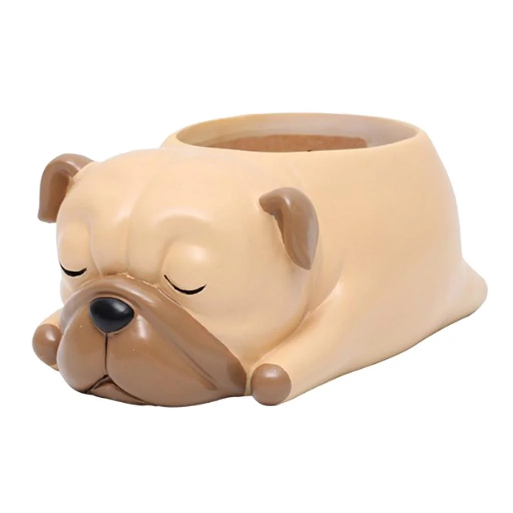 Resin er, Dog Pot, Balcony, Desk, Fairy Garden, Ornament , Pug C