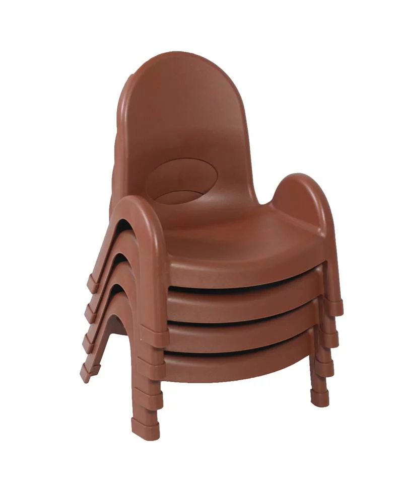 Angeles 7 in. Kids Stacking Chair in Cocoa - Set of 4