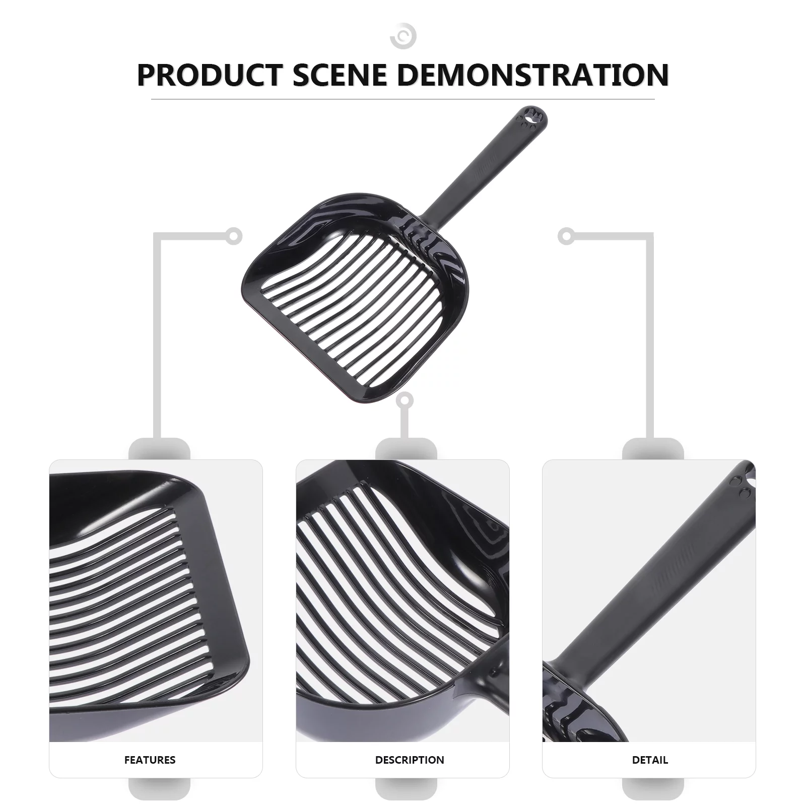 2 Pcs Cat Litter Shovel Pet Convenient Small Animal Poop Scooper Plastic