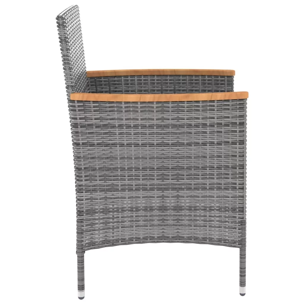 Walmeck Patio Dining Chairs 4 pcs Poly Rattan Gray